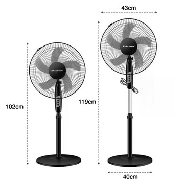 НАПОЛЬНЫЙ ВЕНТИЛЯТОР, НАСТОЛЬНЫЙ ВЕНТИЛЯТОР, ВРАЩАЮЩИЙСЯ, МОЩНЫЙ, ТИХИЙ ПОТОК, 5 ЛОПАСТЕЙ