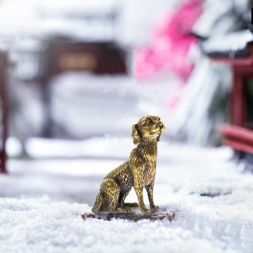 Украшение собаки латунные статуи антикварные декоративные