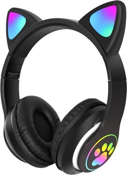 БЕСПРОВОДНЫЕ НАУШНИКИ С МИКРОФОНОМ ЦВЕТНЫЕ СВЕТОДИОДНЫЕ КОШАЧЬИ УШИ ДЛЯ ДЕТЕЙ