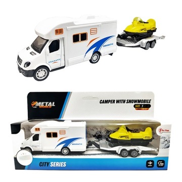 CAMPER Z PRZYCZEPĄ I QUADEM METALOWY ZESTAW