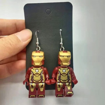 New Trendy Brick Dangle Earrings Figure Toy C