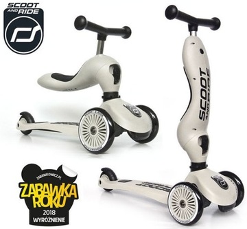 HULAJNOGA TRÓJKOŁOWA Scoot & Ride 2w1 KASK ASH