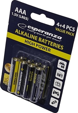 Baterie alkaliczne R3 LR3 LR03 AAA 1,5V 8szt