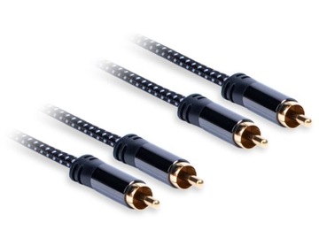 Kabel CHINCH 2 x RCA AQ Premium Długość: 3,0