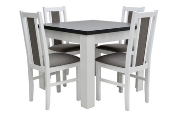 Stół 90/90 do 170 + 4 krzesła