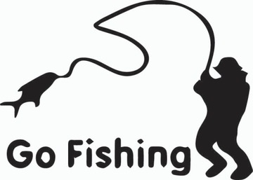 Naklejka na auto samochód WĘDKARZ - GO FISHING