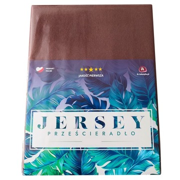 Prześcieradło z gumką jersey 220x200 Czekoladowe