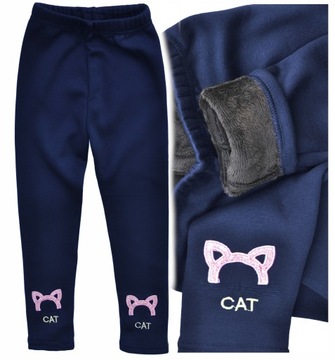 CAT Spodnie legginsy GRUBE granat ocieplane misiem r 122