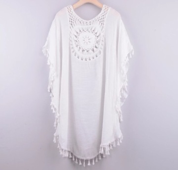 БОХО ТУНИКА ДЛЯ ПЛЯЖА, ВОЗДУХ, СВОБОДНАЯ КЕПКА ПАРЕО