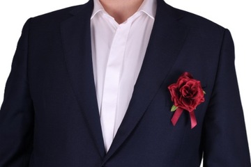 Kotylion przypinka róża materiałowa biały róż studniówka bal panieński