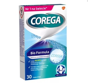 COREGA BIO TABLETKI DO PROTEZ ZĘBOWYCH 30 SZT 5054563111463