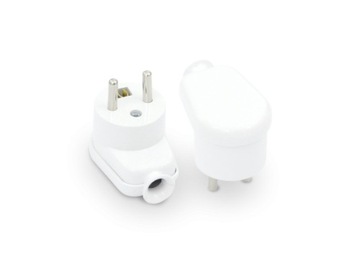 УГЛОВАЯ ВИЛКА ЗАЗЕМЛЯЮЩАЯ 16А 250В БЕЛАЯ