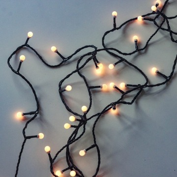 РОЖДЕСТВЕНСКИЕ СВЕТИЛЬНИКИ МОЛОЧНЫЕ ШАРЫ 100 светодиодных шаров 5м вишневый ТЕПЛЫЙ БЕЛЫЙ