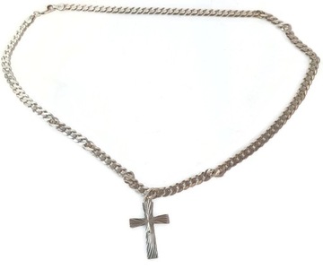 Srebrny Łańcuszek z krzyżem 925/20G