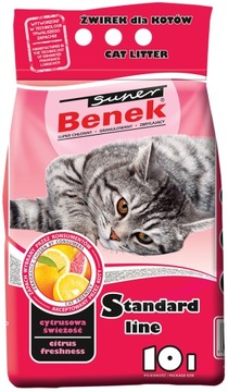 Super Benek Cytrusowa Świeżość 10L Żwirek dla kota