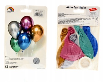 ZESTAW BALONÓW METALICZNE BALONY 40CM 5SZT