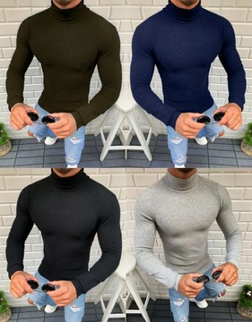 Мужской приталенный спортивный эластичный свитер для гольфа