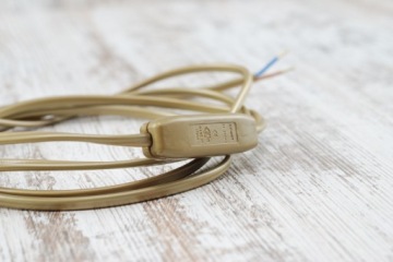 Золотое соединение, золотой кабель, 2 м, с вилкой и выключателем, лофт, ретро, ​​своими руками