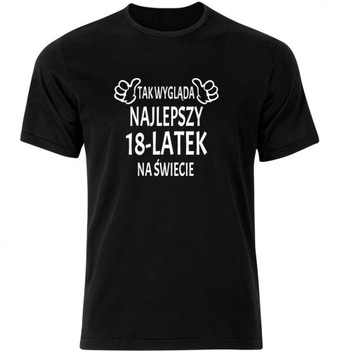 Koszulka męska osiemnastka 18 stka czarna S-XXL