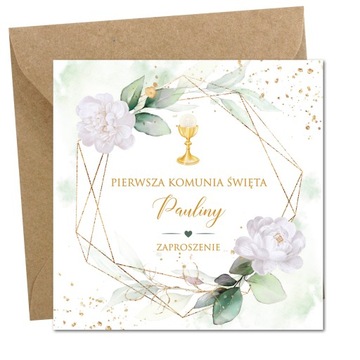 Zaproszenie na pierwszą komunię IMIĘ i KOPERTA