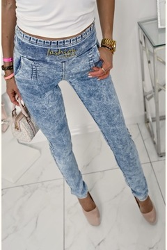 STYLOWE LEGGINSY/SPODNIE A'LA JEANS! P. POLSKI! S