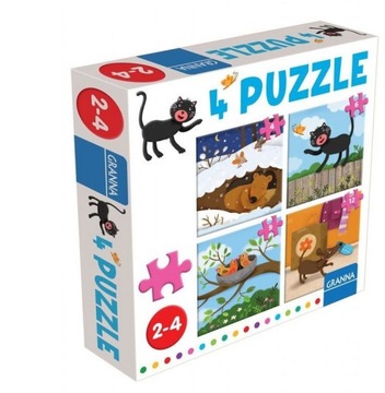 Puzzle EDUKACYJNE dla Dzieci 2 Latków z KOTEM