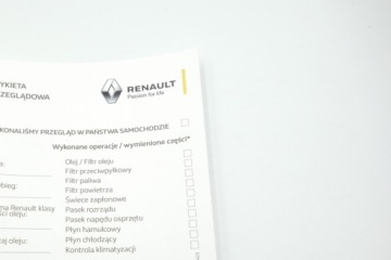 ПРОВЕРОЧНАЯ ТАБЛИЧКА, ОРИГИНАЛЬНАЯ НАКЛЕЙКА RENAULT