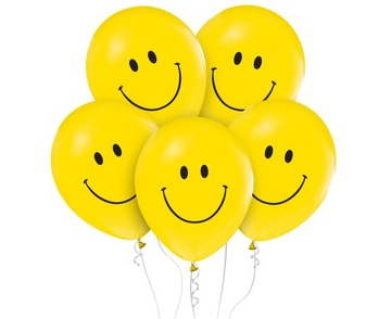 Balony Uśmiechy Emoji Emotki Buźki Smile Emotikon Urodziny 30 cm 5 szt.