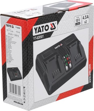 YATO ИНТЕЛЛЕКТУАЛЬНОЕ ДВОЙНОЕ ЗАРЯДНОЕ УСТРОЙСТВО С СИСТЕМОЙ ОХЛАЖДЕНИЯ ДЛЯ СИСТЕМЫ 18 В