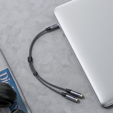 РАЗВЕТВИТЕЛЬ МИНИ-ДЖЕК 3,5 ММ ДЛЯ МИКРОФОНА, AUX НАУШНИКИ