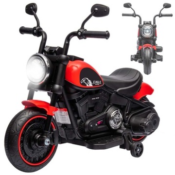 Motor dla dzieci na akumulator światła Motocykl Eagle czerwony Milly Mally