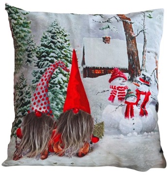 Poszewka świąteczna, poszewka na poduszkę z nadrukiem 3D 40x40cm PREZENT