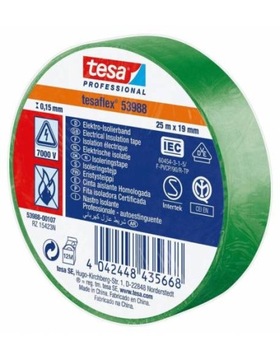 Taśma izolacyjna TESA 53988 zielona 20m x 19mm