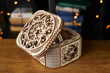 3D ПАЗЛ ДЕРЕВЯННАЯ МОДЕЛЬ UGEARS СУНДУК С СОКРОВИЩАМИ