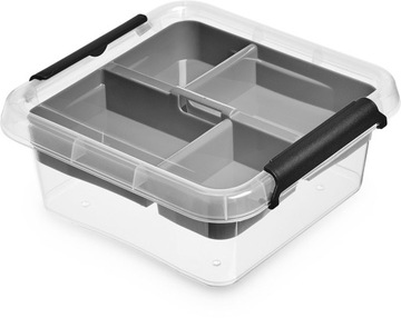 ORGANIZER PUDŁO PLASTIKOWE 2L Z POKRYWĄ PRZYBORY KOSMETYKI ZABAWKI LEKI