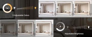 Мерцающее светодиодное зеркало для макияжа 58x45 см в голливудском стиле ELECWISH