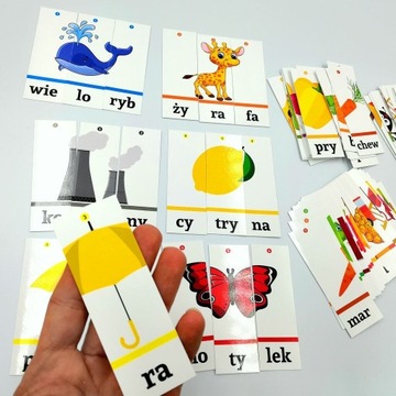 Пазл СЛОГИ - трехсложные слова