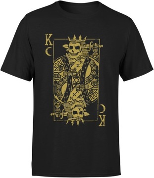 KOSZULKA MĘSKA CZASZKA Z NADRUKIEM KRÓL POKER KING KARTA STREETWEAR T-SHIRT