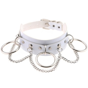 OBROŻA CHOKER naszyjnik EMO PUNK SKÓRA gothic