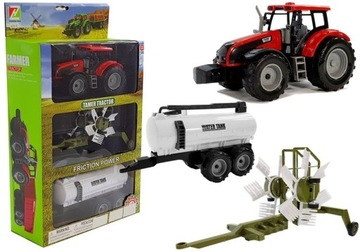 TRAKTOR + przyczepa BRONA cysterna CIĄGNIK FARMER