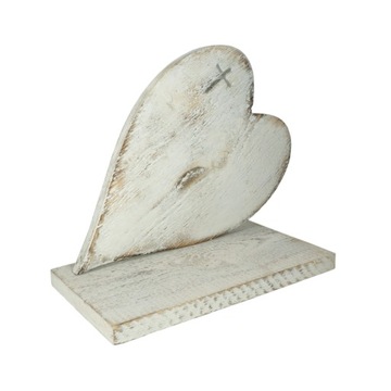 Деревянное украшение надгробия для цветочных композиций, сердце на подставке.