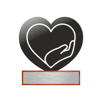 Nagroda trofeum SERCE na dłoni MIŁOŚĆ LOVE z tabliczką z Twoim nadrukiem
