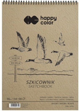 SZKICOWNIK NA SPRALI A4 80arkuszy 90g. HAPPY COLOR
