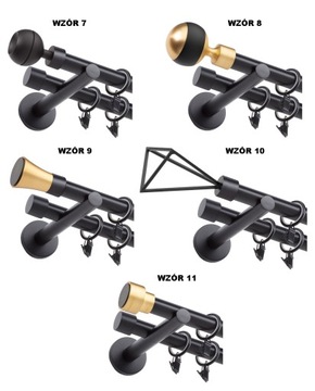 ЧЕРНЫЙ ДВОЙНОЙ МЕТАЛЛИЧЕСКИЙ КАРДИН 19мм 240см УЗОРЫ