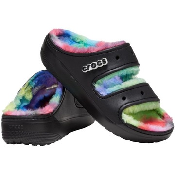 KLAPKI DAMSKIE CROCS OCIEPLANE SANDAŁY Z FUTERKIEM