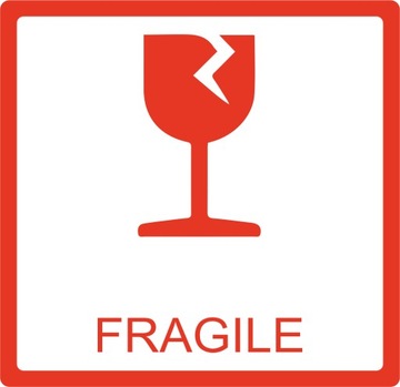 ETYKIETY 85x85 500 SZT - FRAGILE / KIELISZEK