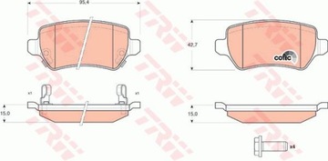 KLOCKI HAMULCOWE TRW ASTRA G/H/MERIVA/COMBO TYLNE