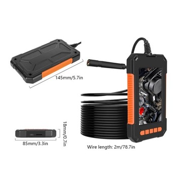 8-миллиметровая промышленная эндоскопическая камера 4,3-дюймовый ЖК-дисплей 1080P HD для осмотра эндоскопа