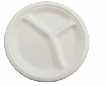 Chinet talerz trójdzielny 25cm pulpa '50 catering