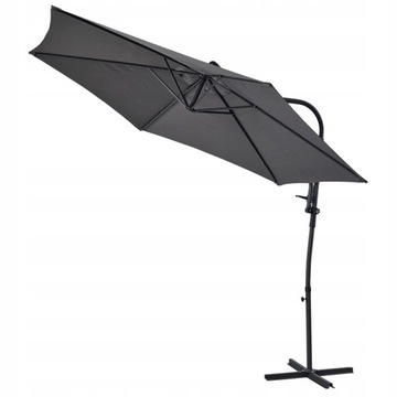 PARASOL OGRODOWY DUŻY SOLIDNY ROZKŁADANY 3x2,5 SZARY SKŁADANY UV30+